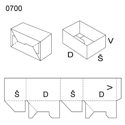 Obrázek Skládaný, lepený obal 0700