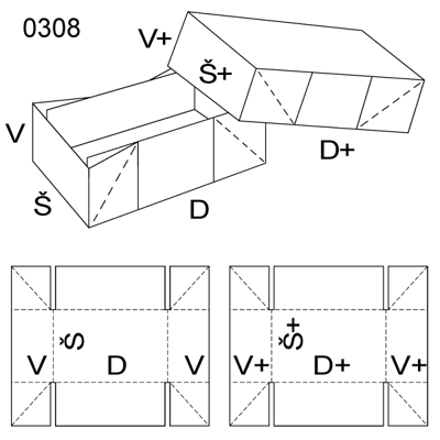 Obrázek Krabice s víkem 0308