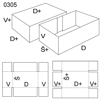 Obrázek Krabice s víkem 0305