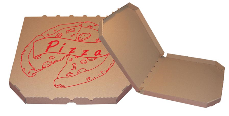 Obrázek z Pizza krabice, 40 cm, hnědo hnědá s potiskem 
