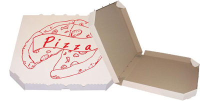Obrázek Pizza krabice, 40 cm, bílo hnědá s potiskem
