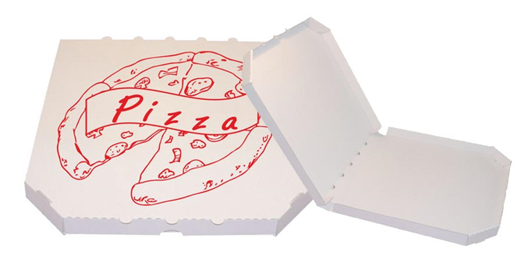 Obrázek z Pizza krabice, 50 cm, bílo bílá s potiskem 